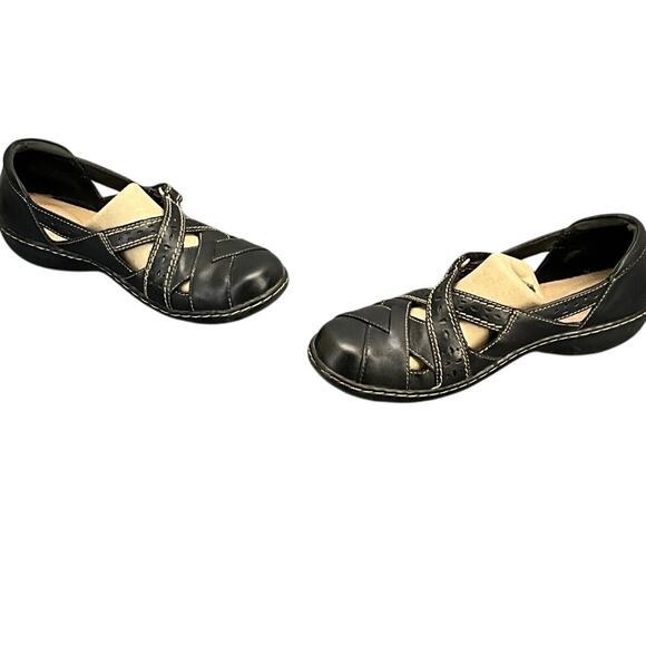 Clarks Collection Ashland Spin Black Leather Comfort Walking Loafer Women 7 - Picture 5 of 11